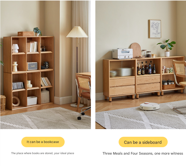 Oak Solid Wood Modern Creative Bookcase