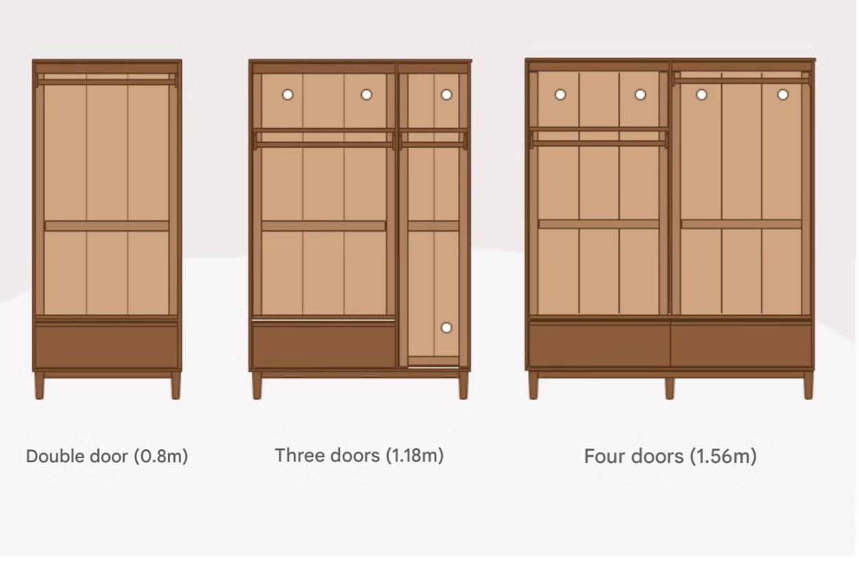 Oak Solid Wood Modern Off-Floor Wardrobe.