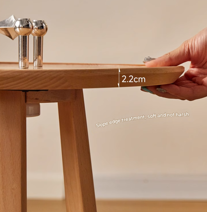 Beech Solid Wood Nordic Side Table.