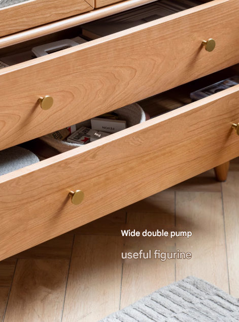 Cherry Solid Wood Bookcase Nordic Modern Cabinet Office Bookshelf
