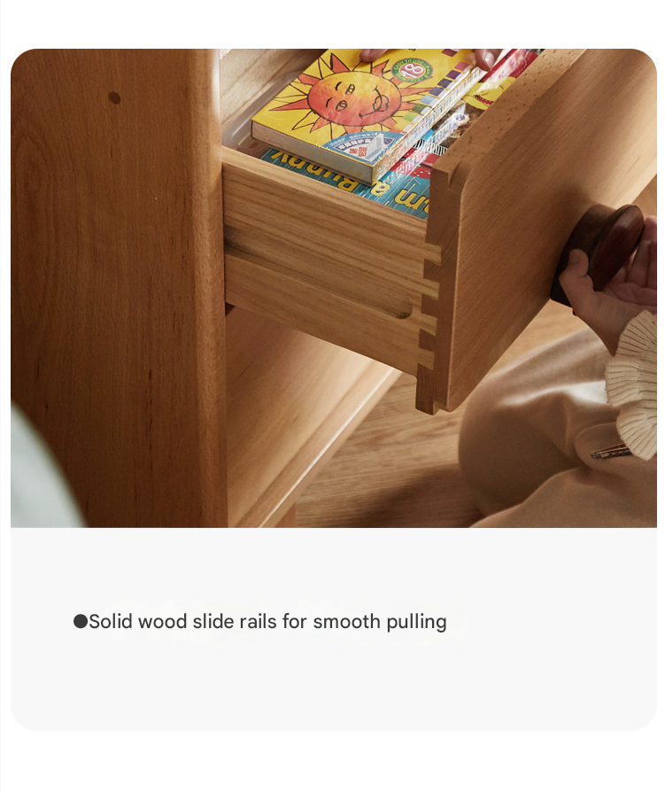 Beech Solid Wood Floor Children's Bookcase