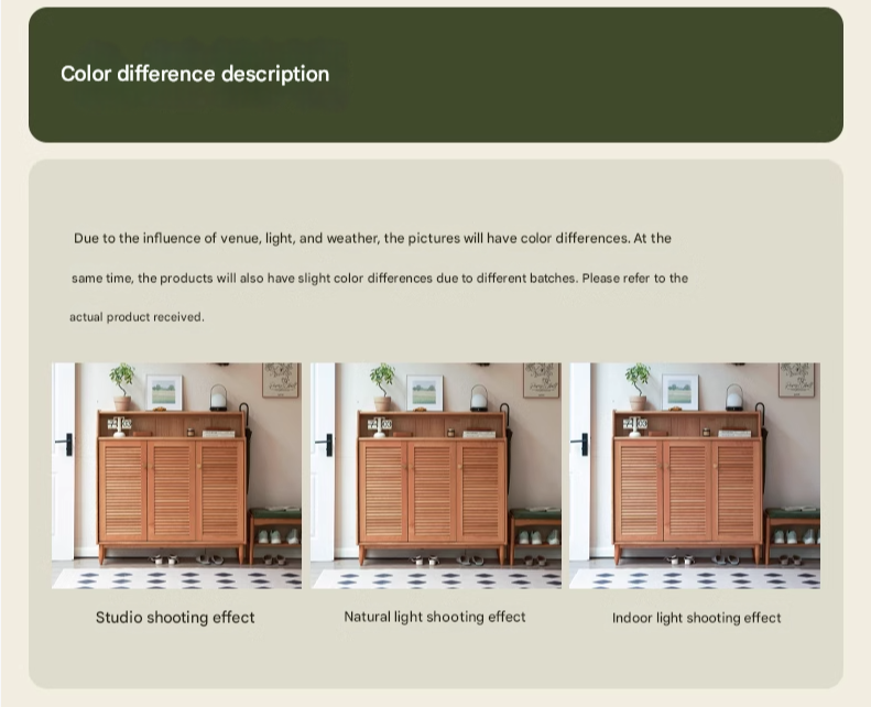 Cherry Solid Wood Entrance Shoe Cabinet