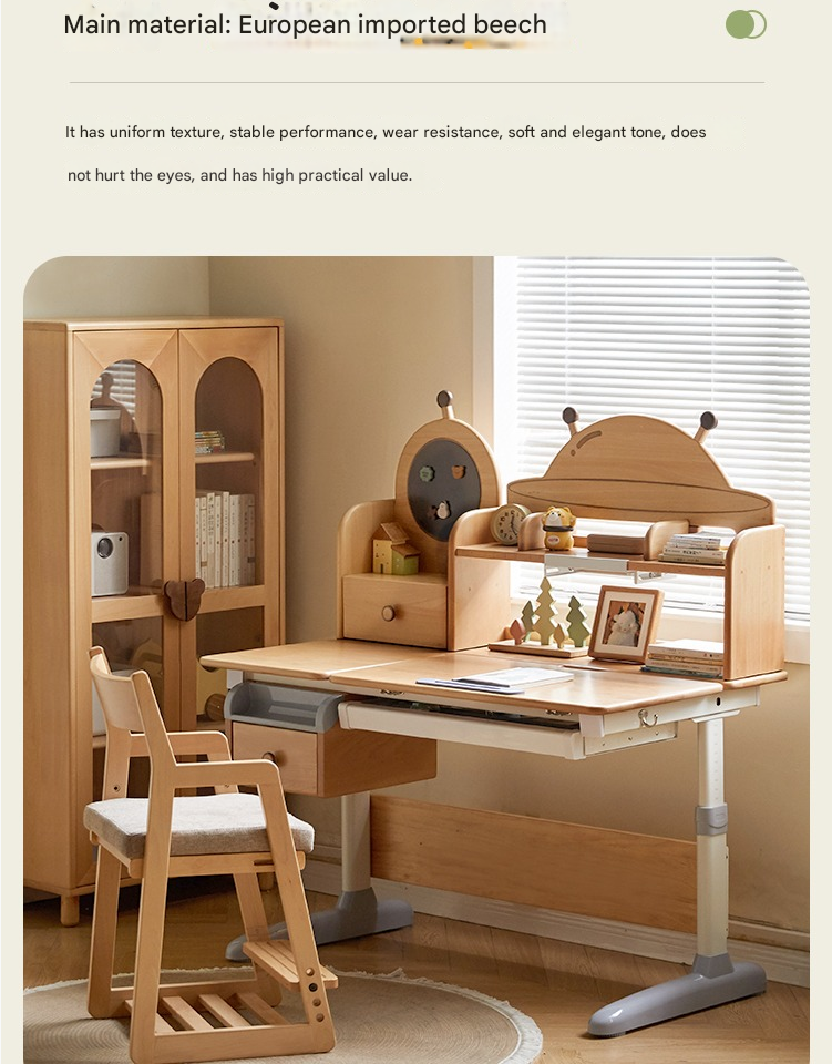 Beech Solid Wood Modern Bookshelf