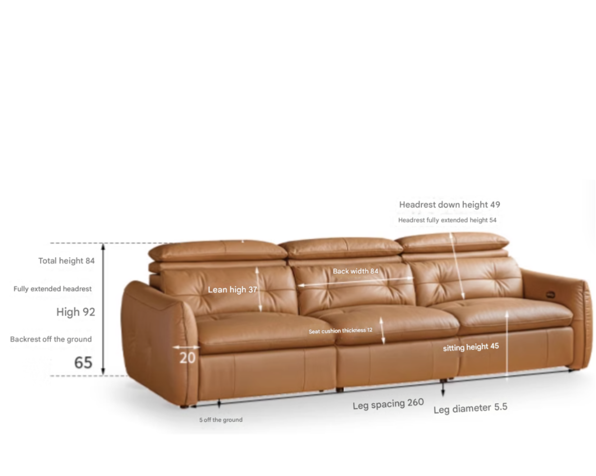 Leather Electric Luxury High Backrest Sofa