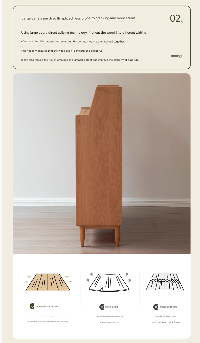Cherry Solid Wood Shoe Entrance Cabinet