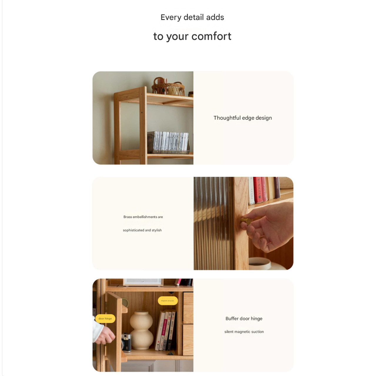 Oak Solid Wood Bookshelf Study Display Floor Combination Shelf