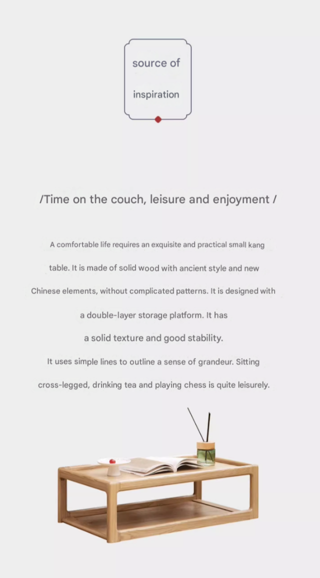 Ash, Oak Solid Wood Low Table