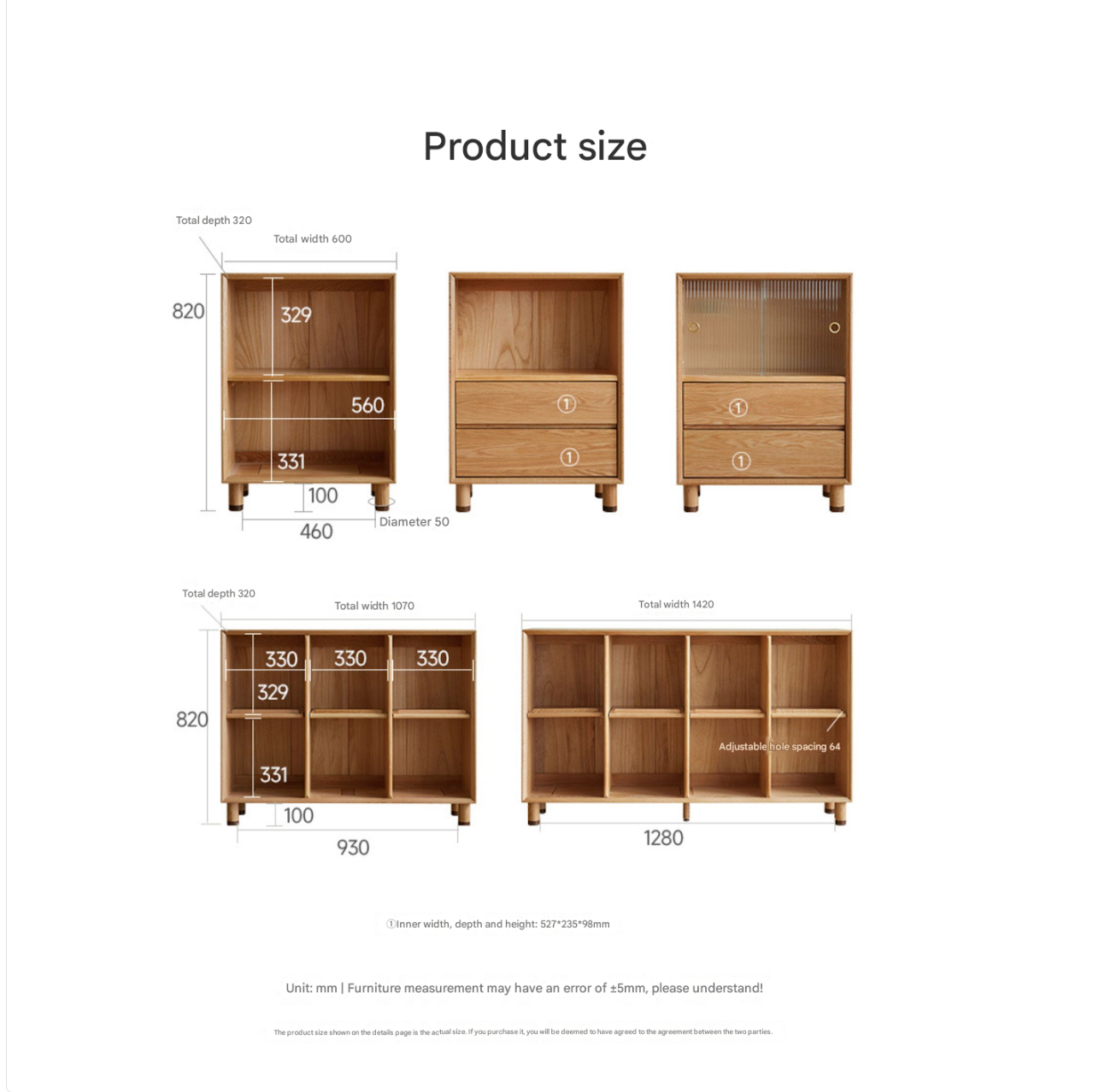 Oak Solid Wood Modern Creative Bookcase