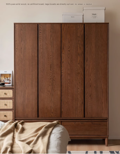 Oak Solid Wood Modern Off-Floor Wardrobe.