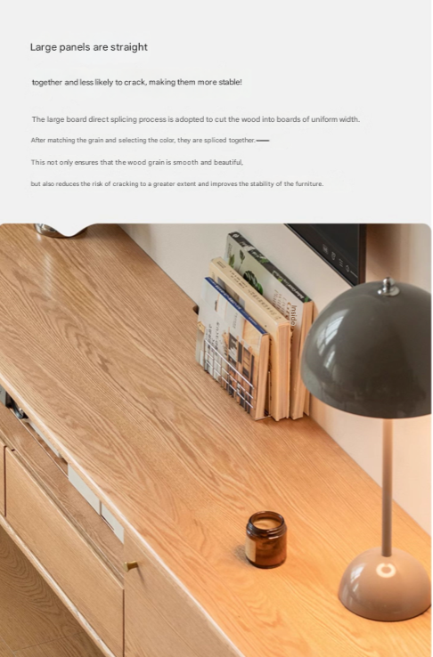 Oak Solid Wood Nordic Floor TV Cabinet.