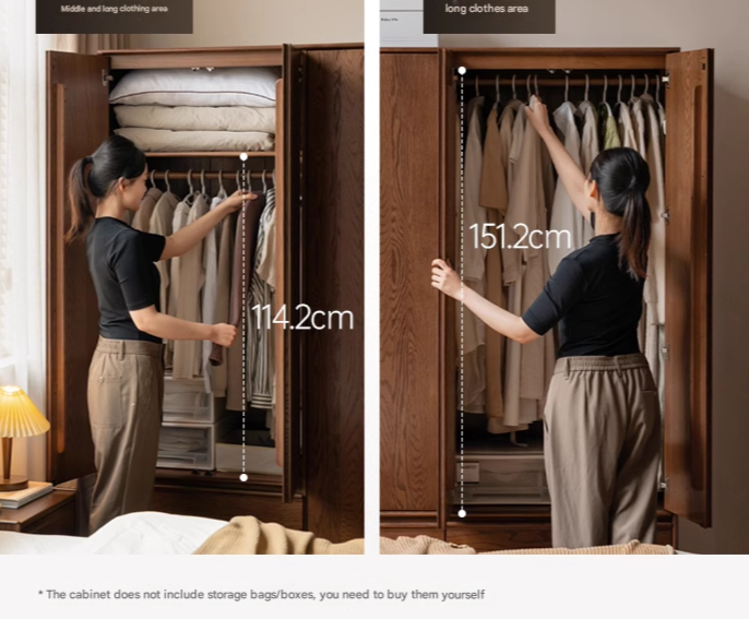 Oak Solid Wood Modern Off-Floor Wardrobe.
