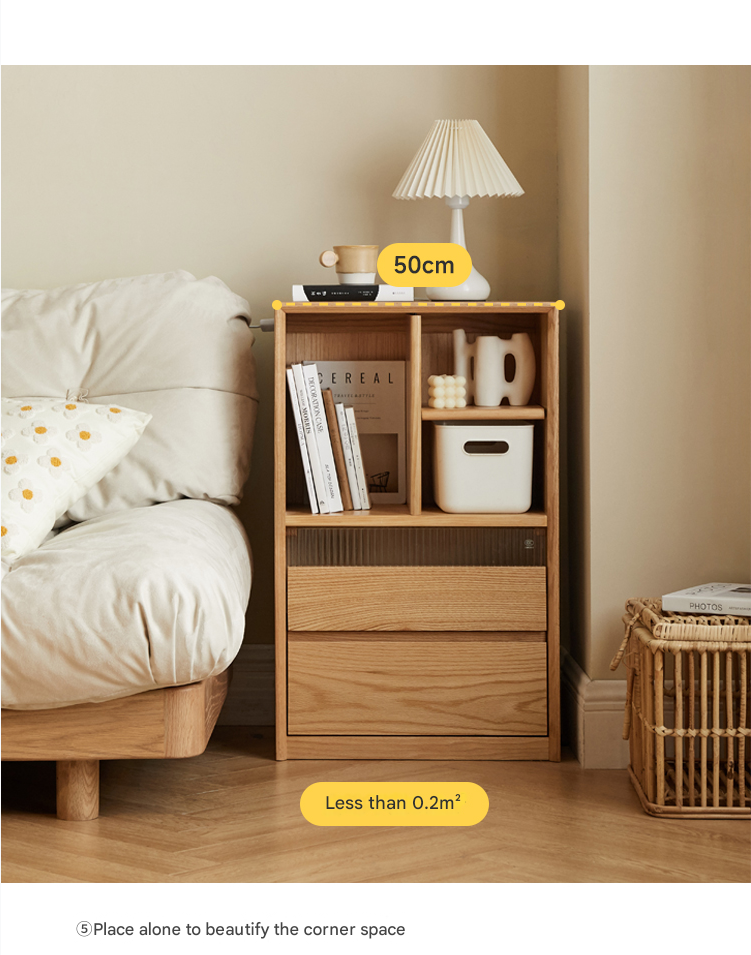 Oak Solid Wood Modern Bookcase