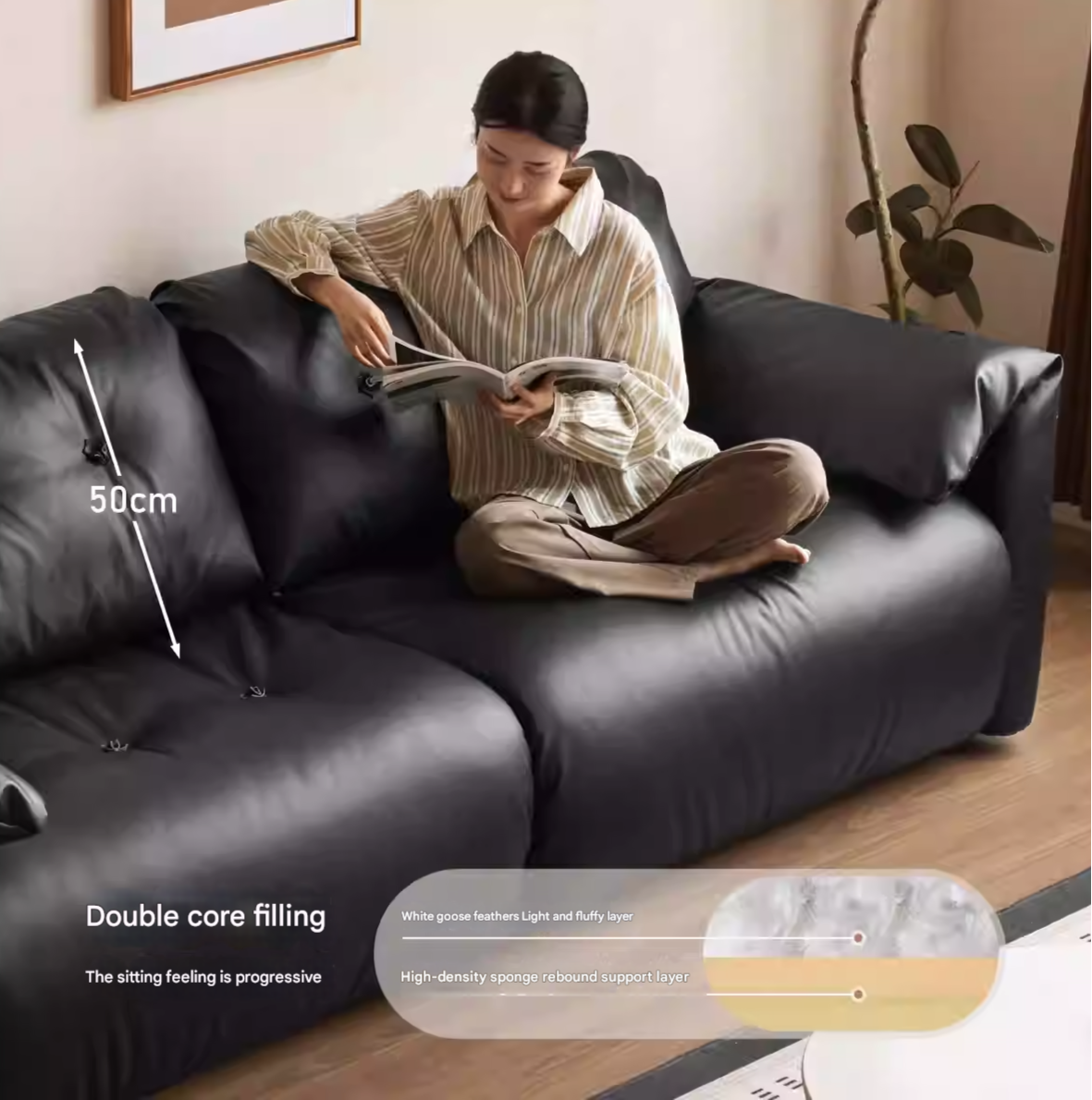 Ecological cloud leather Sofa Bed