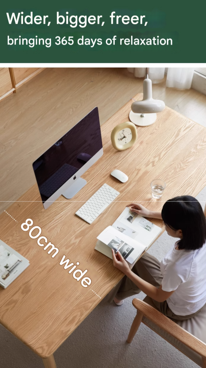 Oak, Ash Solid Wood Long Office Desk