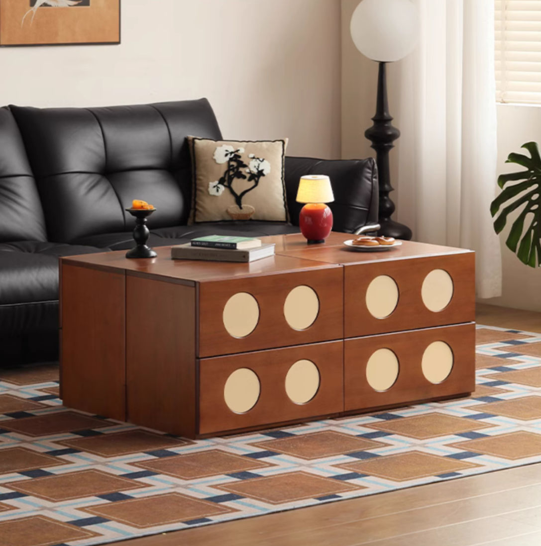 Poplar Solid Wood Ancient Style Module Combination TV Cabinet.