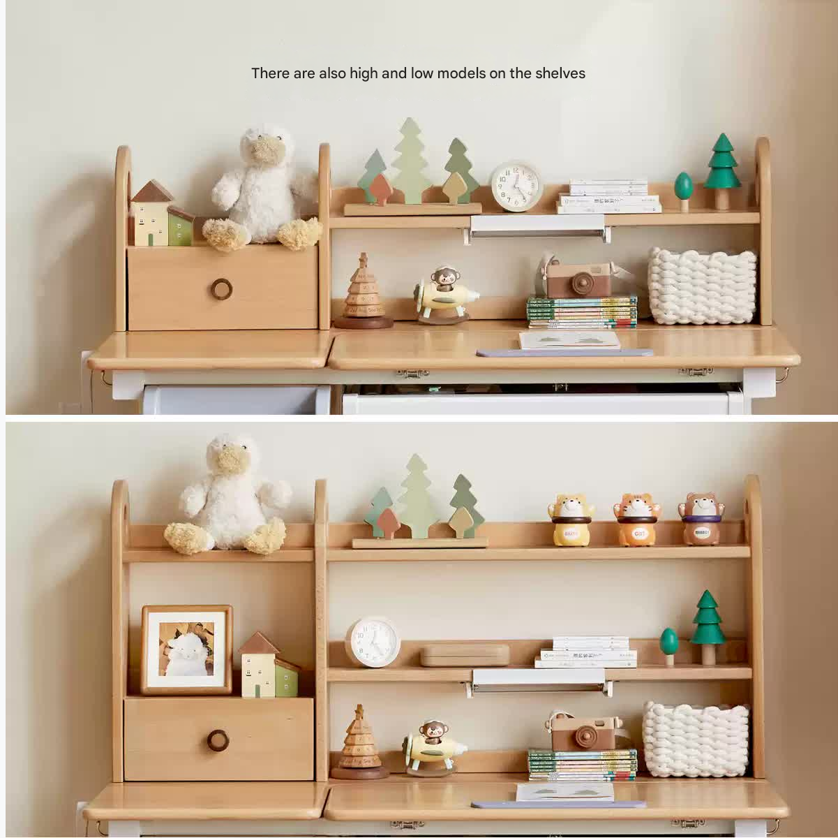 Beech Solid Wood Modern Bookshelf