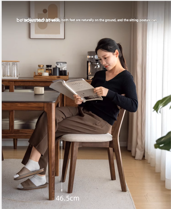 4 pcs - Black Walnut Solid Wood Casual Dining Chair