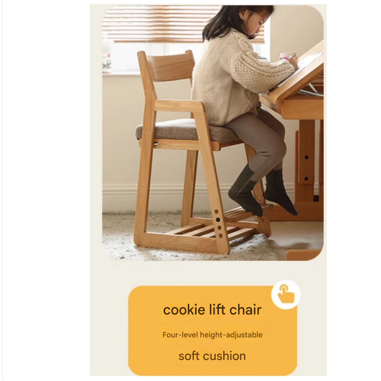 Beech Solid Wood Children's Study Table.