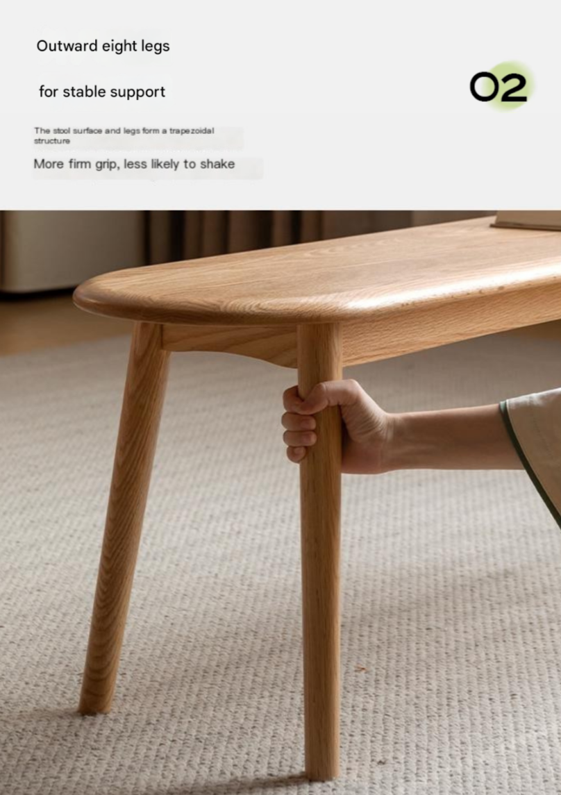 Oak Solid Wood Simple Bench