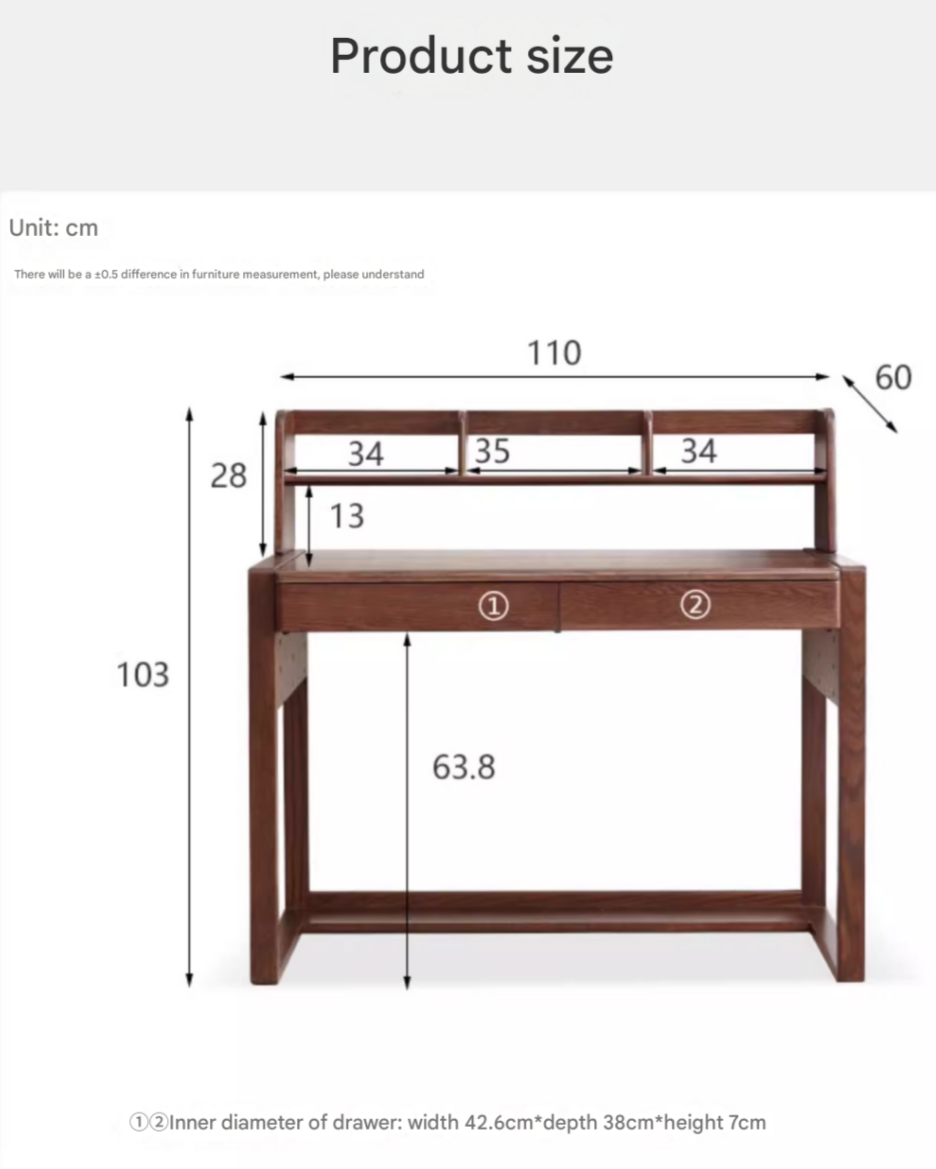 Oak Solid Wood Modern Combination Desk