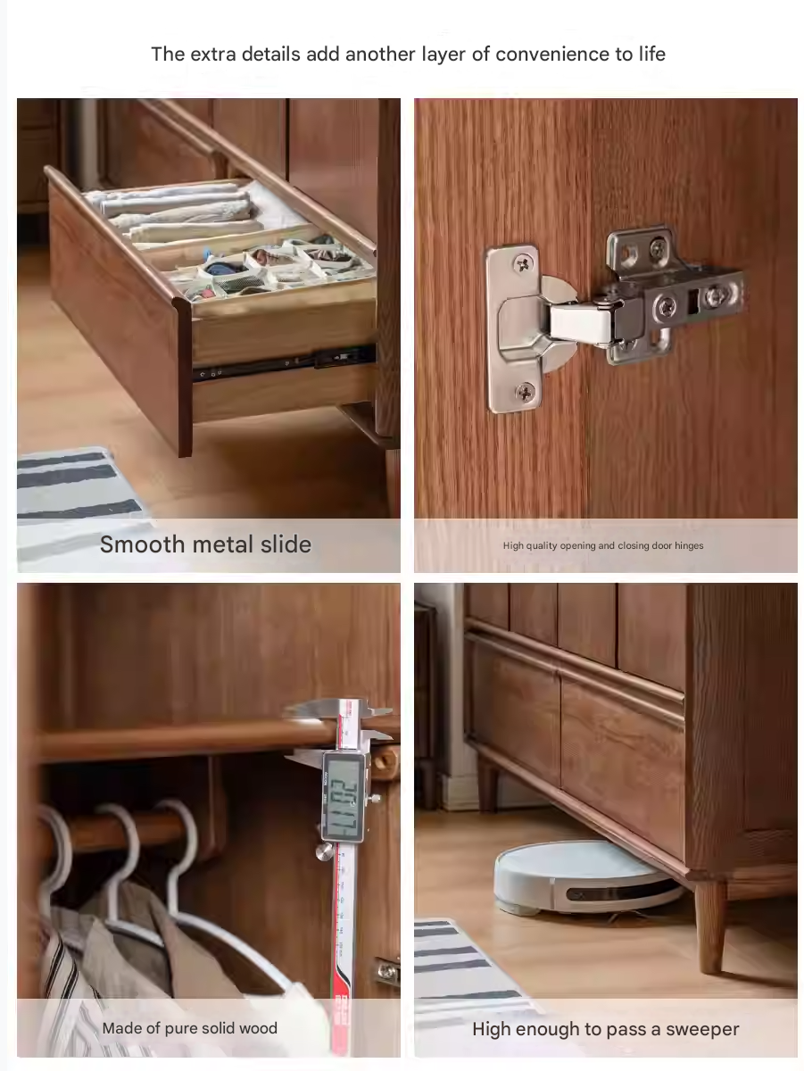 Oak Solid Wood Modern Off-Floor Wardrobe.