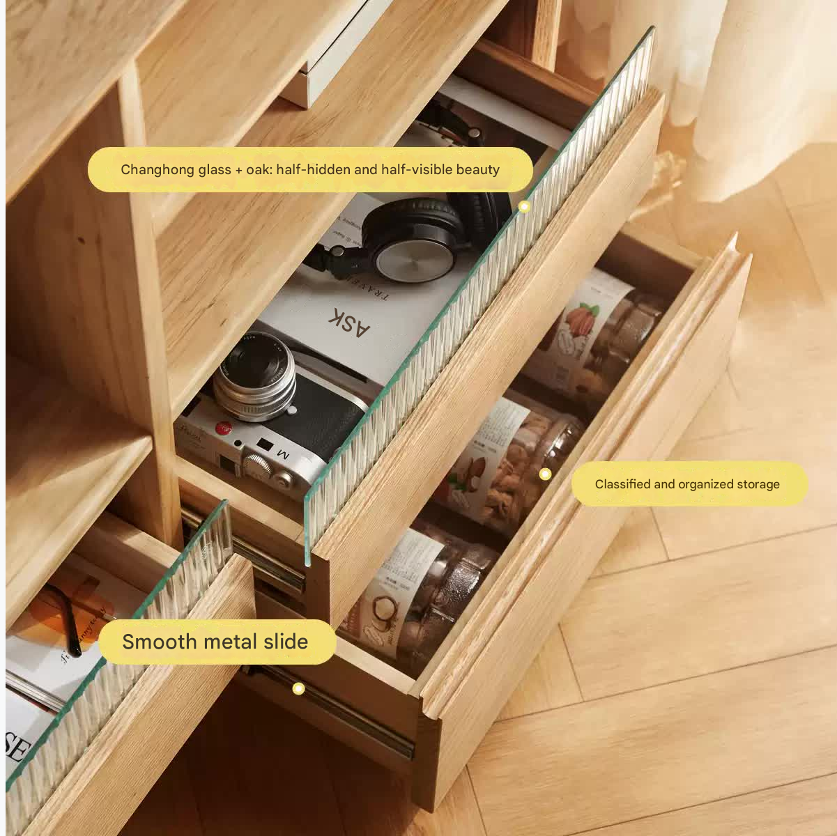 Oak Solid Wood Modern Bookcase