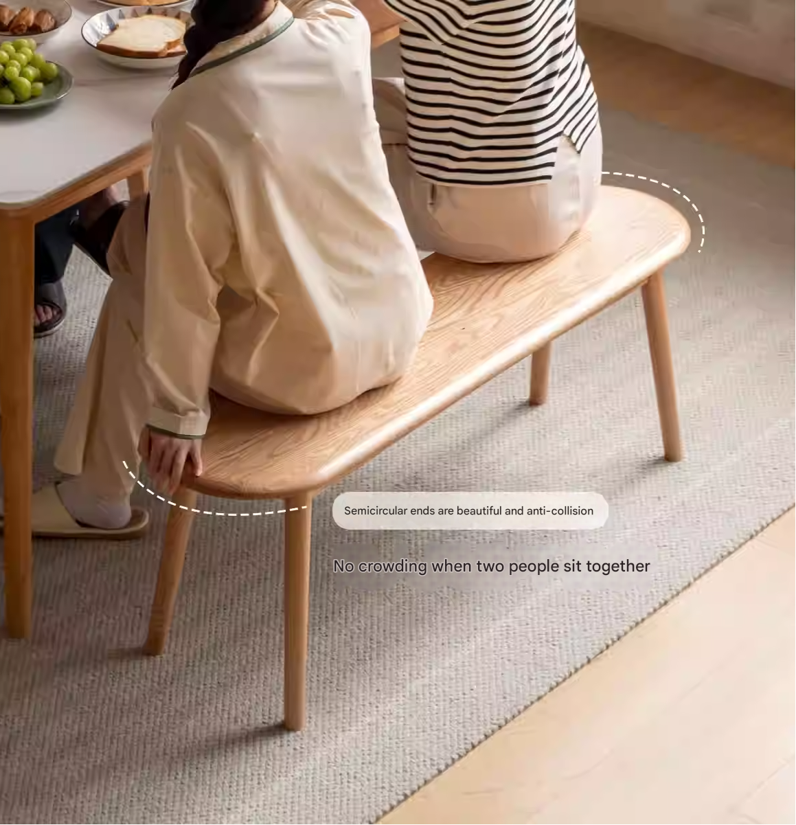 Oak, Black Walnut, Ash, Cherry Solid Wood Simple Bench: