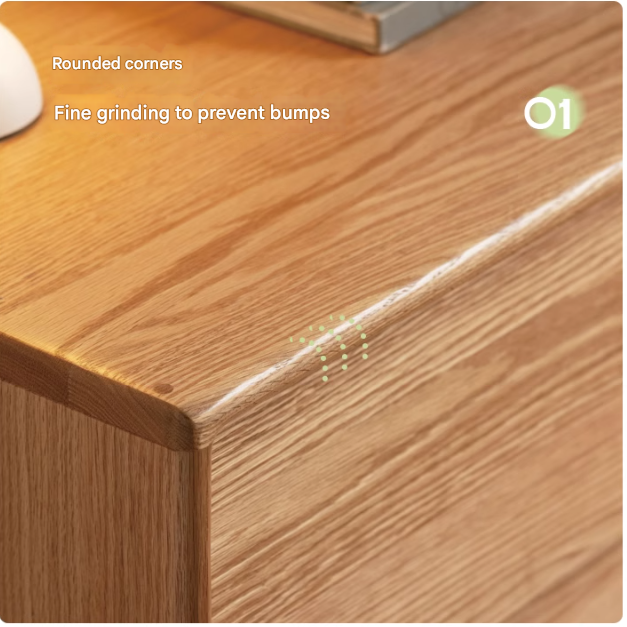 Ash, Oak Solid Wood Slanted Surface Chest of Drawers