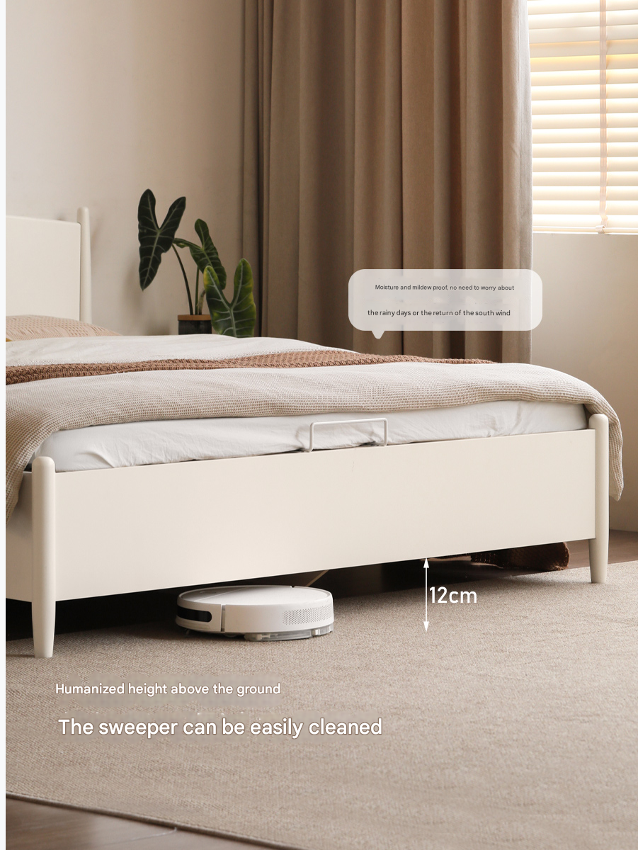 Rubber Wood, Oak Solid Wood French Style Box Bed