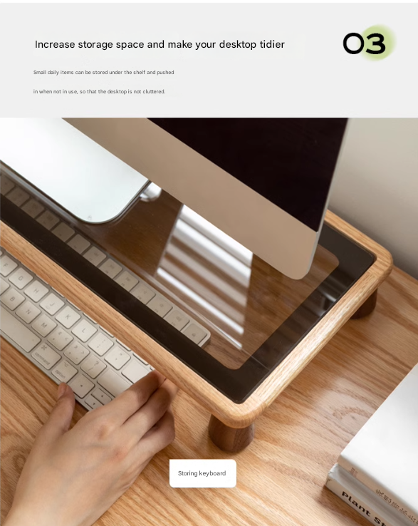 Rubberwood, Oak Solid Wood Table Shelves