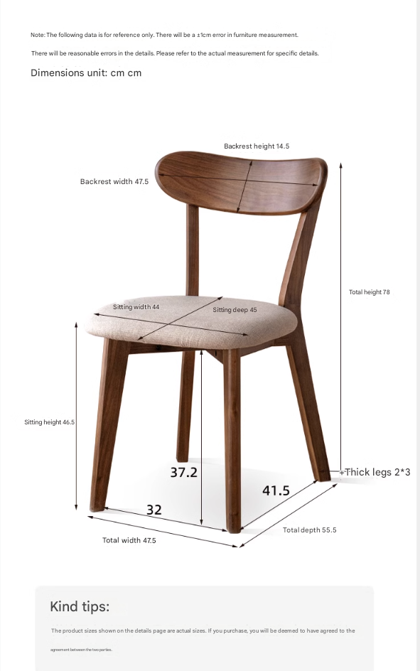 4 pcs - Black Walnut Solid Wood Casual Dining Chair