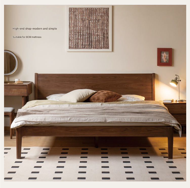 Black Walnut Solid Wood Bed