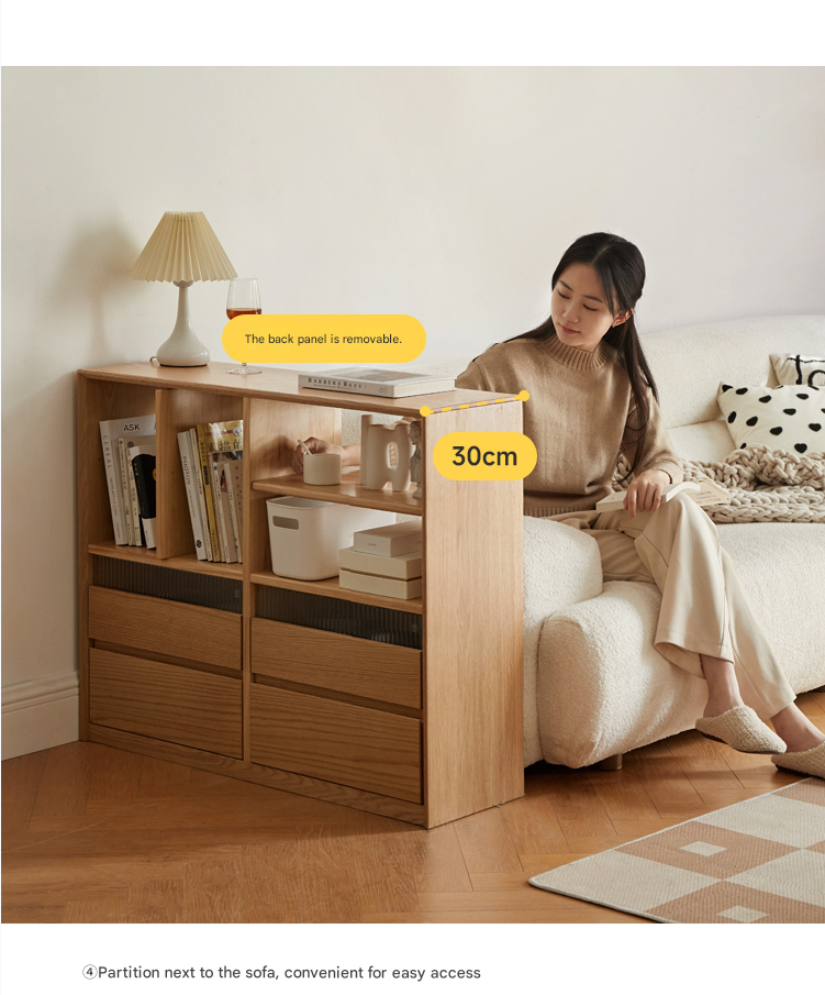 Oak Solid Wood Modern Bookcase