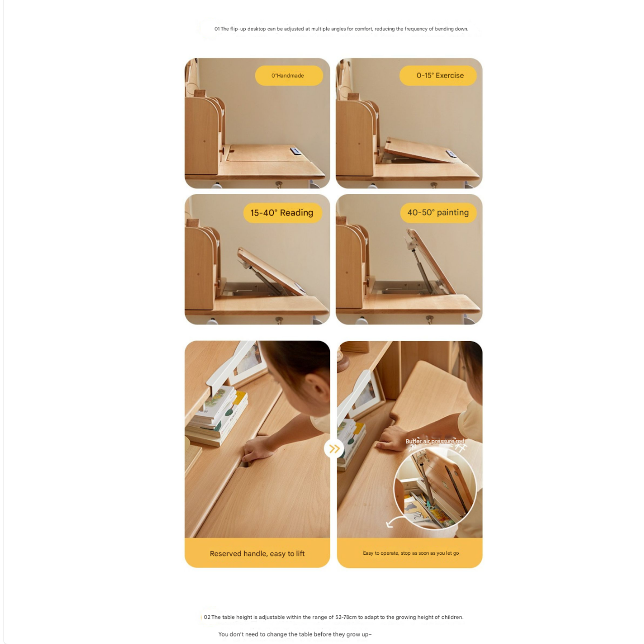 Beech Solid Wood Modern Bookshelf.