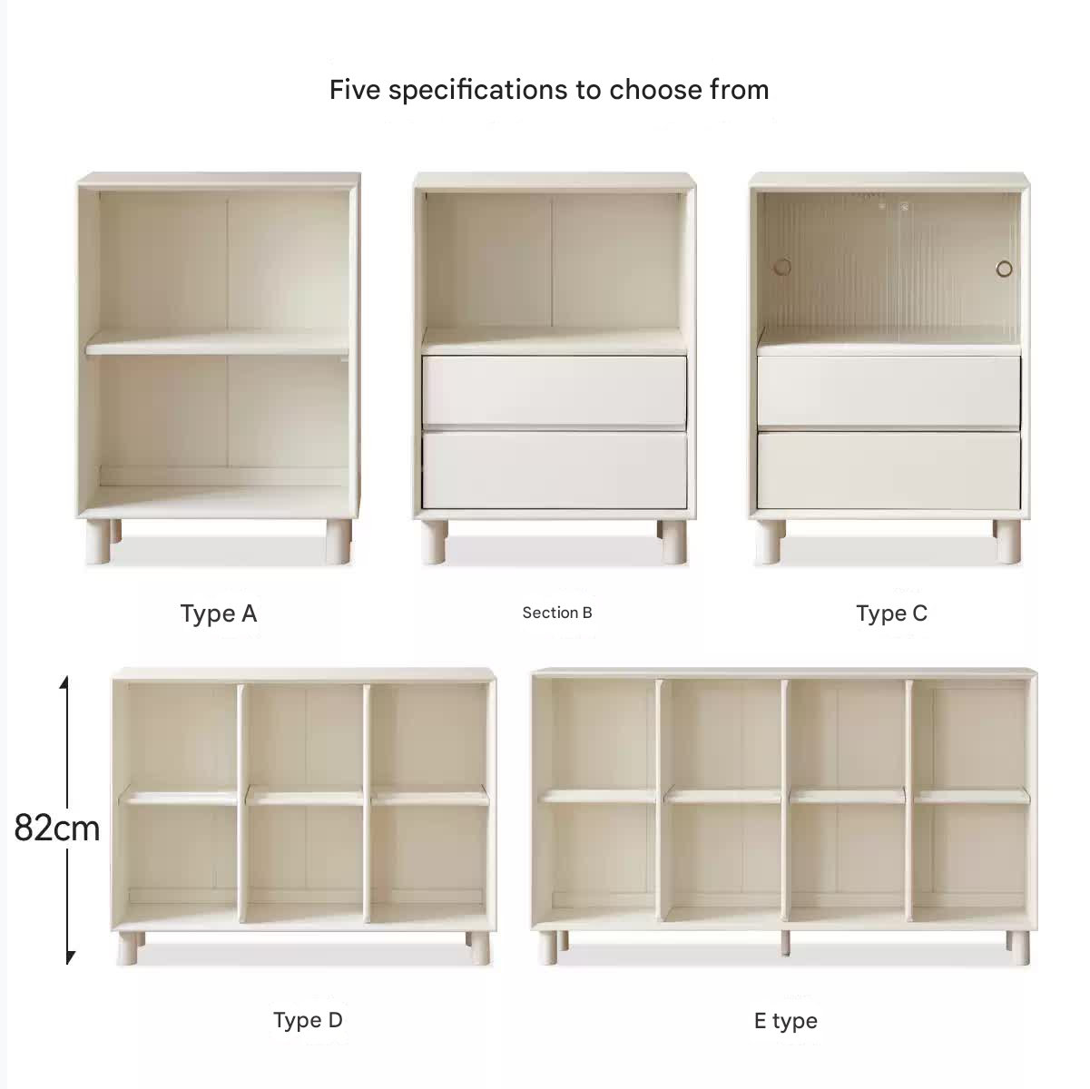 Rubber Solid Wood Cream Style Bookcase.