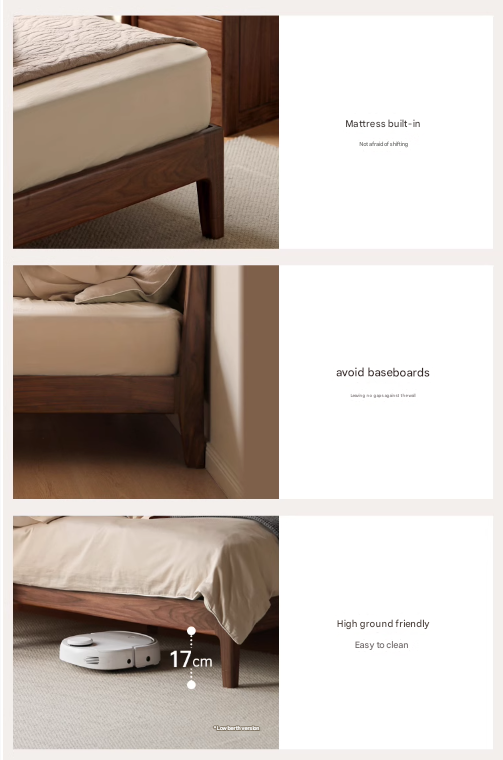 Black Walnut Solid Wood Bed