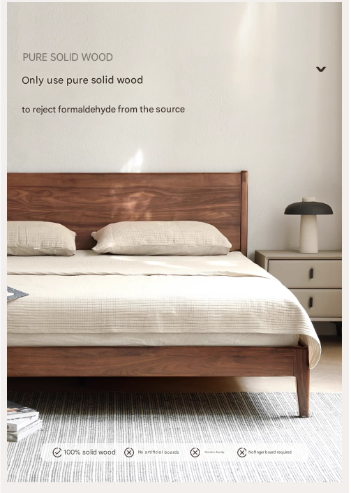 Black Walnut Solid Wood Bed