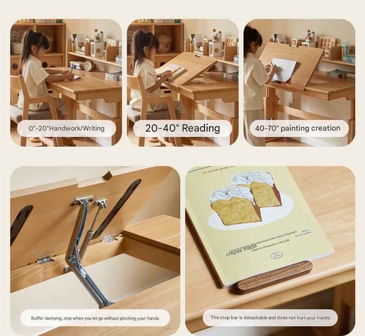 Beech Solid Wood Children's Study Table.