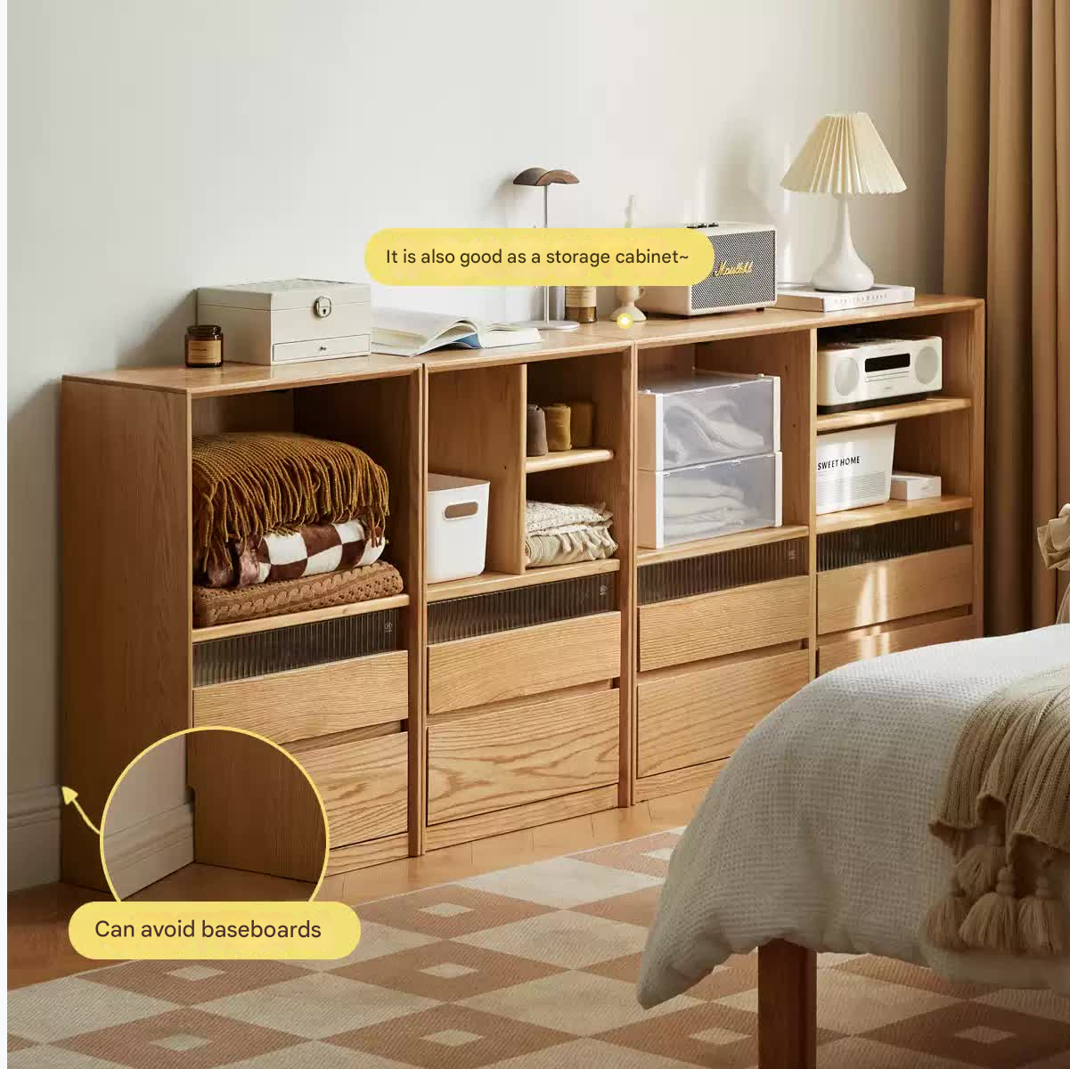 Oak Solid Wood Modern Bookcase