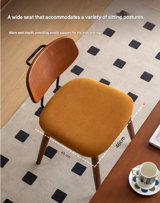 Set pcs 4 Beech, Cherry Solid Wood Medieval Style Soft Retro Dining Chair