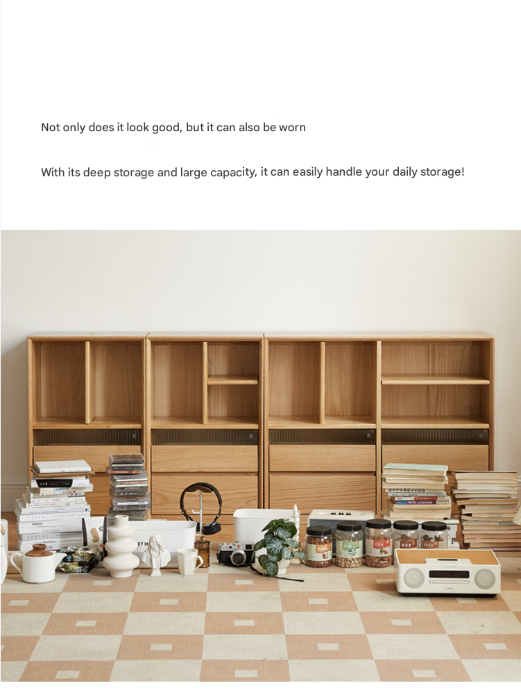 Oak Solid Wood Modern Bookcase