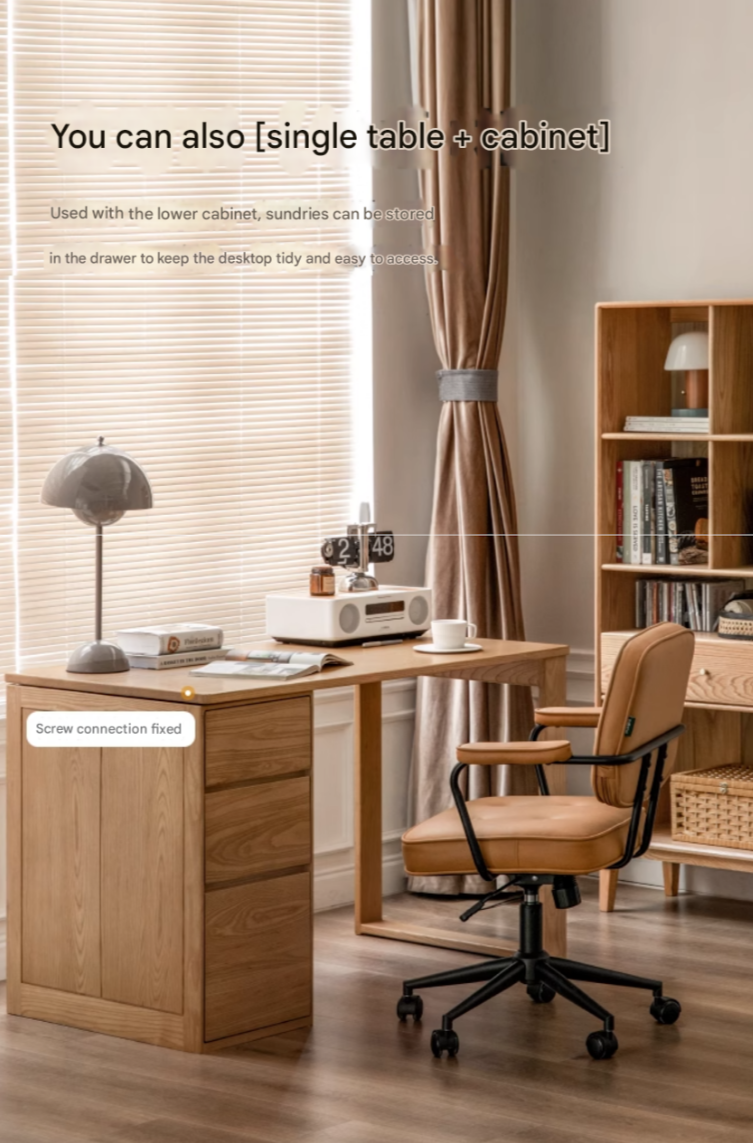 Ash Solid Wood Twin Double Office Desk