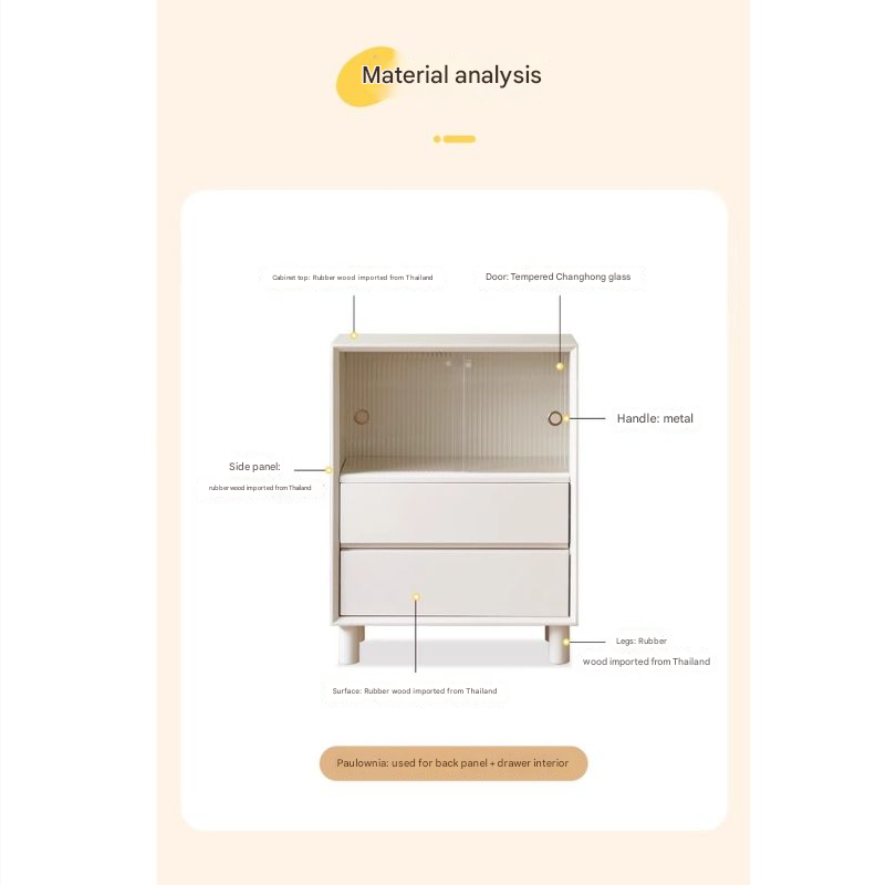 Rubber Solid Wood Cream Style Bookcase.