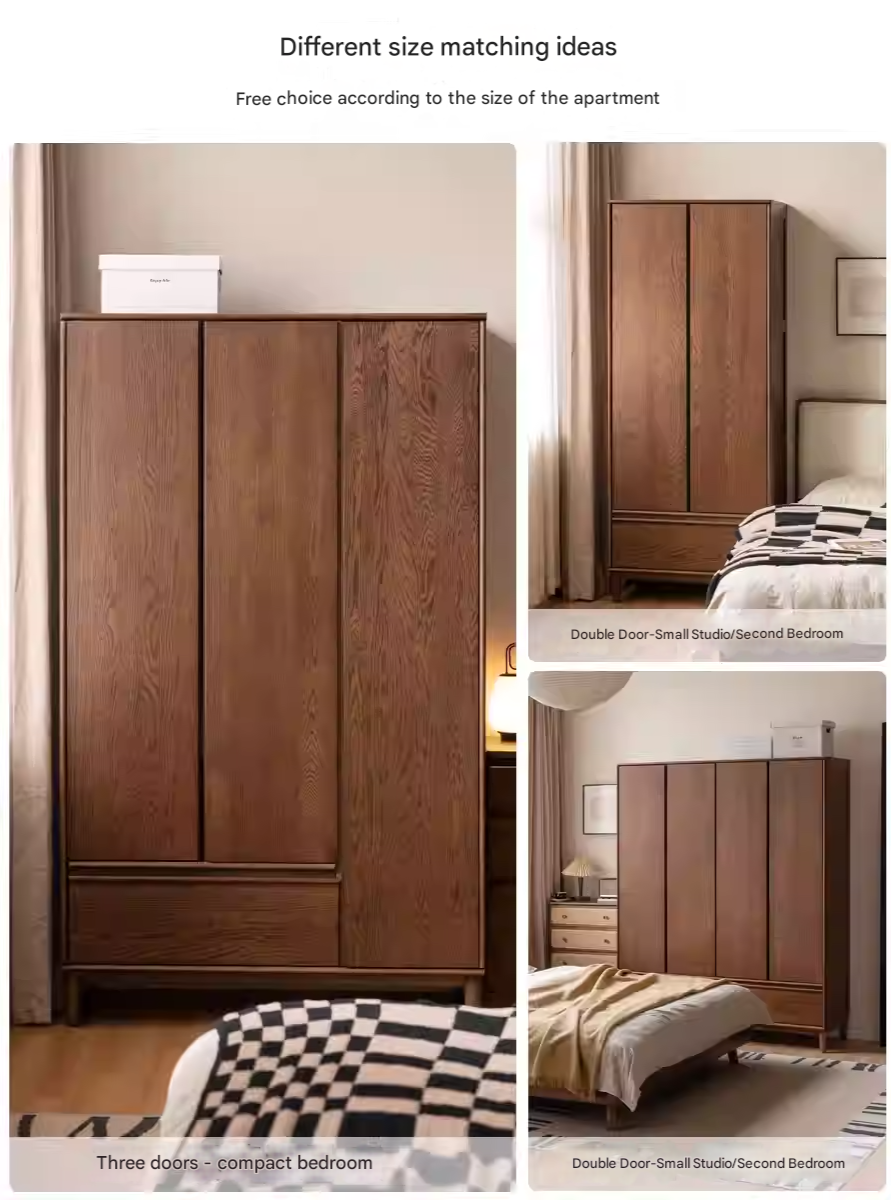 Oak Solid Wood Modern Off-Floor Wardrobe.