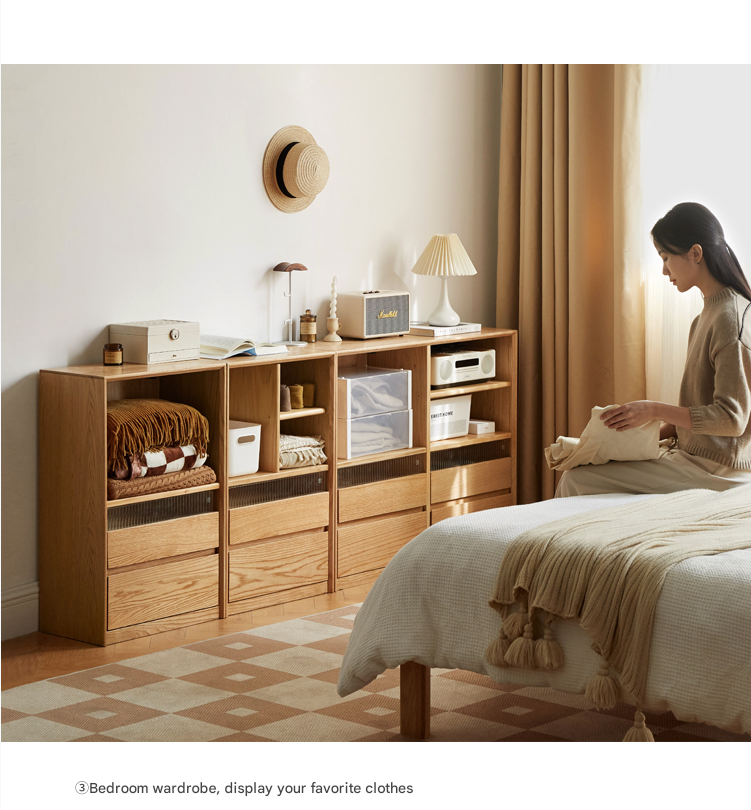 Oak Solid Wood Modern Bookcase