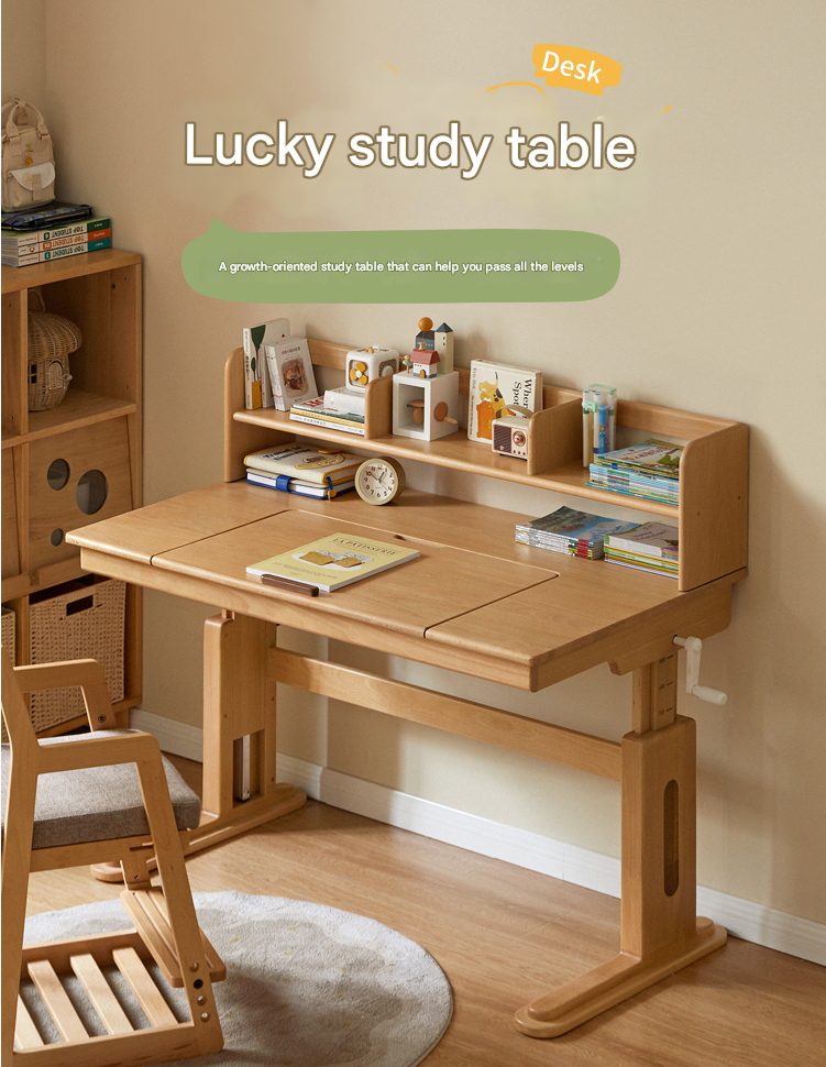 Beech Solid Wood Children's Study Table.