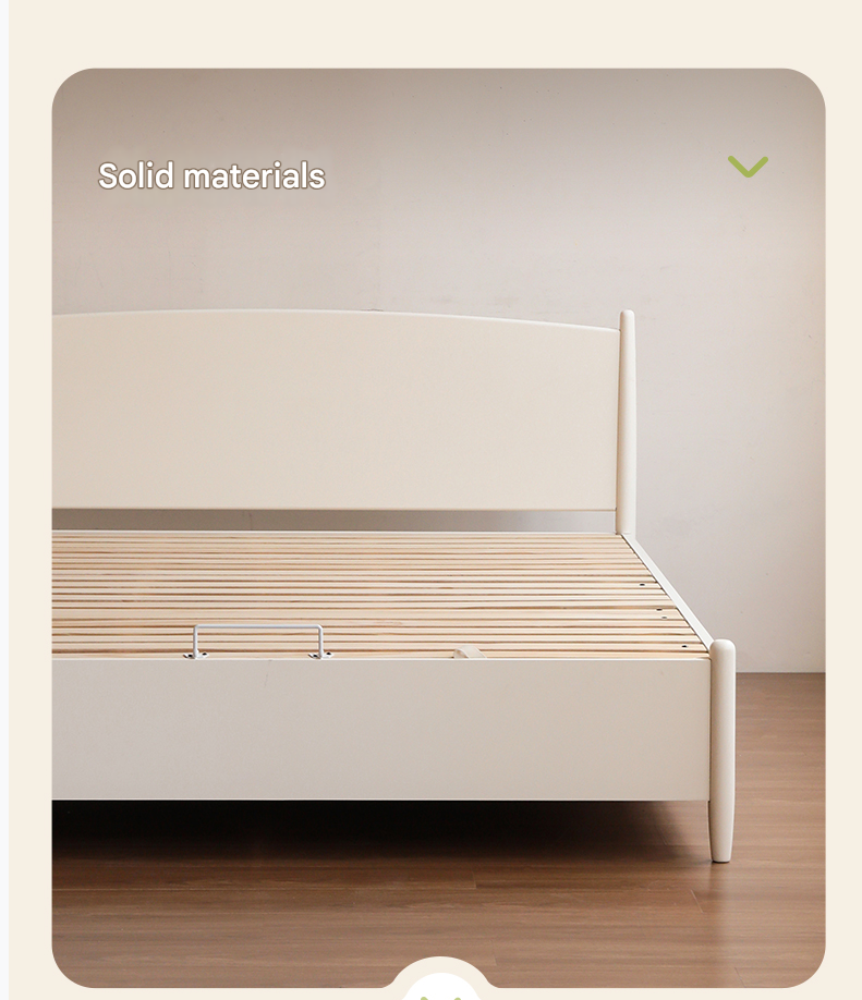 Rubber Wood, Oak Solid Wood French Style Box Bed