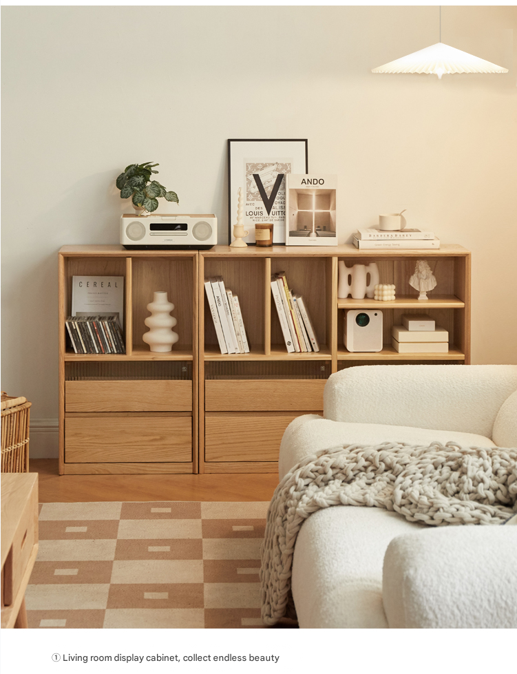 Oak Solid Wood Modern Bookcase