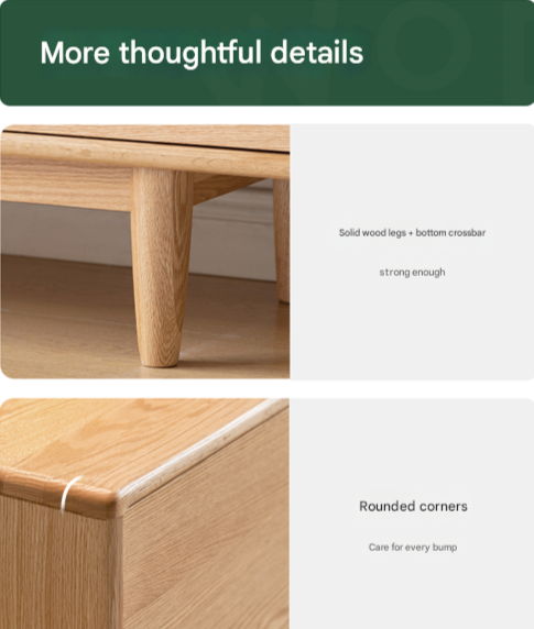 Oak Solid Wood Nordic Floor TV Cabinet.