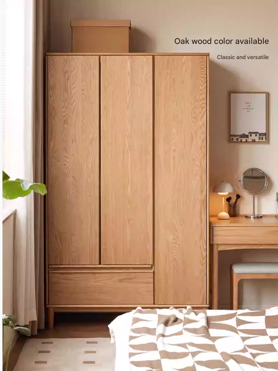 Oak Solid Wood Modern Off-Floor Wardrobe.